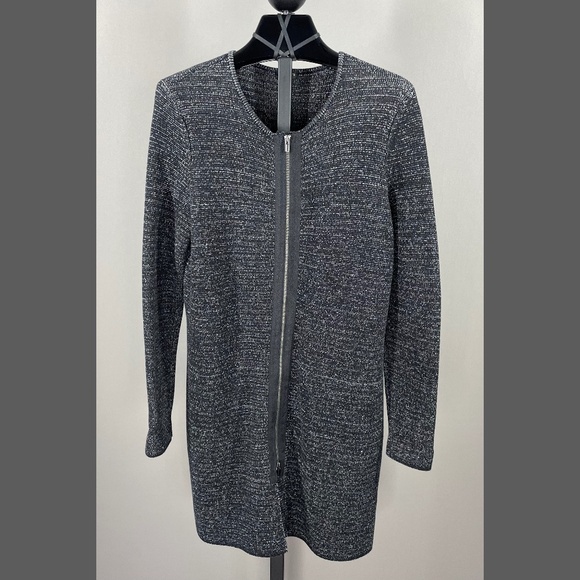 Talbots Sweaters - Talbots Sweater Womens Small petite black knit zip cardigan tunic casual